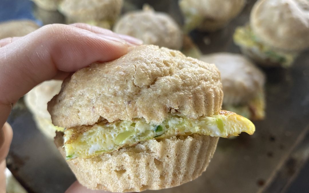 Freezer friendly mini egg sandwiches